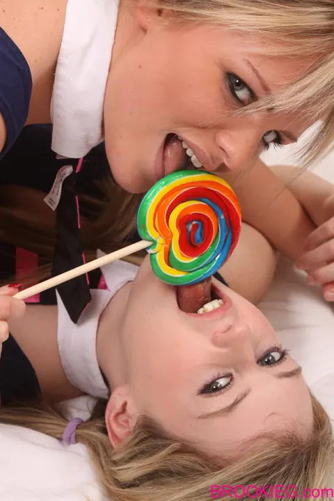 Brooke G: Two Busty British Blondes in Uniforms Kiss and Finger – photo 6 of 21