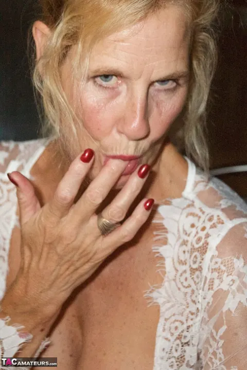 Molly Maracas: Blonde British MILF Strips Out of Her Lace Dress While Smoking – photo 12 of 20