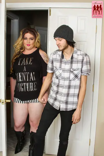 Chubby Trans Woman Kisses Her Man and Gets Fucked Doggy Style