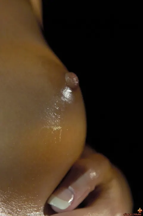 European Brunette Oils Her Naked Body at Night – photo 10 of 16