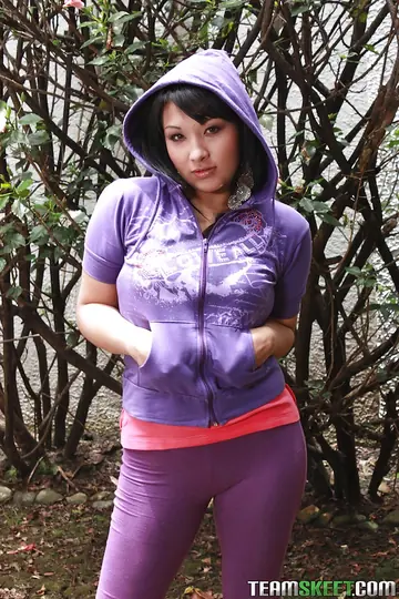 Thick Latina Strips Nude and Spreads Her Legs Outdoors