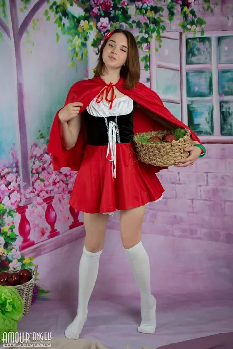 Slava Love: Brunette in Cosplay Socks Strips and Spreads Her Pussy – photo 1 of 20