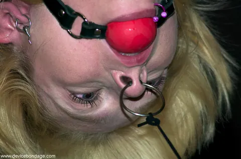 Miss Kitty: Blonde in Rope Bondage Takes a Dildo While Upside Down – photo 10 of 21