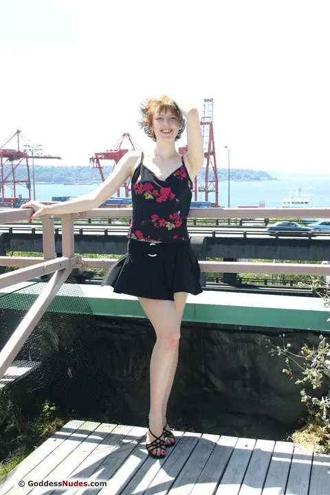 Slim Redhead Spreads Her Pussy in the Open Air – photo 1 of 21