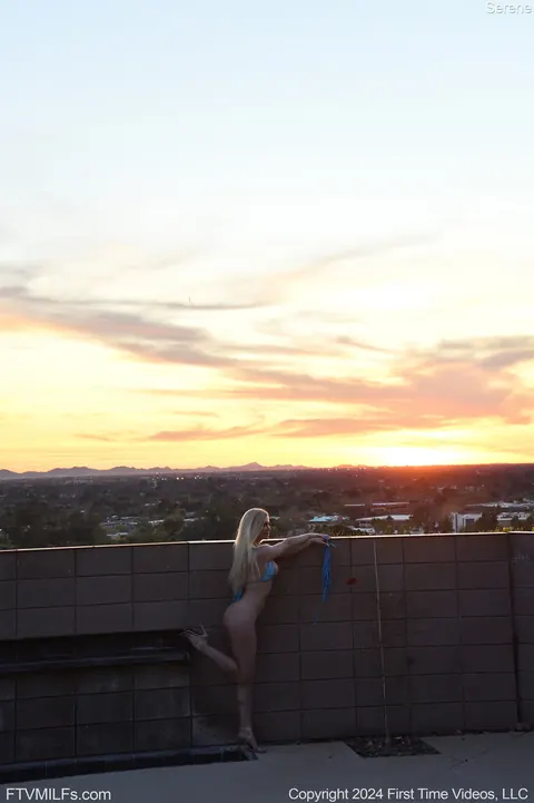 Blonde MILF Strips Off Her Bikini and Uses a Dildo Outdoors – photo 20 of 21