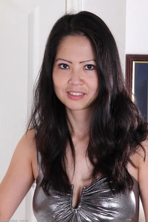 Ruby Grace: Busty Asian MILF Pulls Panties Aside and Spreads Her Shaved Pussy – photo 1 of 21