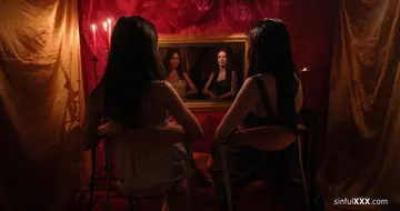 Scarlett Alexis – Asian Brunette and Redhead in Lingerie Share a Threesome Creampie