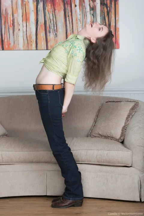 Short-Haired Woman Strips Out of Her Jeans and Top Outdoors – photo 2 of 17