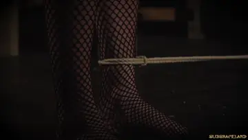 Bound Brunette Sucks Cock and Takes a Toy