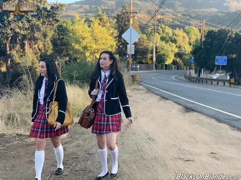Whitney Wright: Brunette in Uniform Sucks BBC and Fucks in Public Threesome – photo 4 of 15