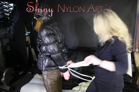 Blonde in Latex Hogties Redhead for Lesbian Bondage – photo 5 of 16