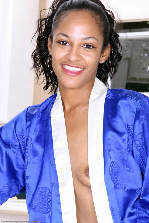 Skinny Brunette with Short Curly Hair Spreads Her Pussy – photo 2 of 21