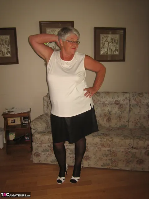 BBW in Stockings and Skirt Shows Off Her Big Ass – photo 2 of 20