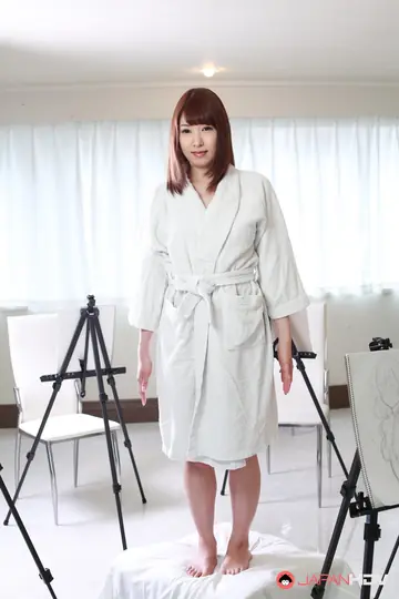 Thick Japanese Brunette Drops Her Robe to Show Her Hairy Pussy
