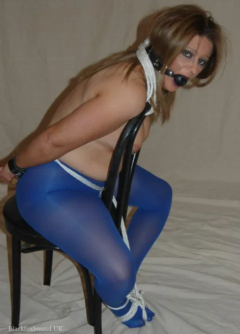 Busty MILF in Pantyhose Gives a Blowjob While Restrained – photo 5 of 16