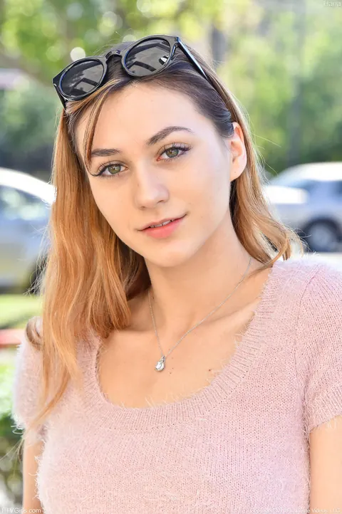 Denisa Deen: Brunette in Jeans Shows Her Tits Outdoors Then Strips Nude – photo 1 of 20
