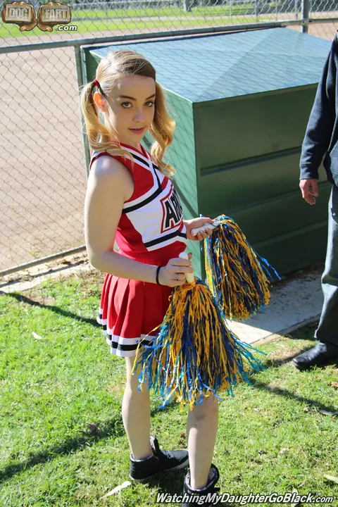 Alexia Gold: Blonde in Pigtails and Skirt Sucks and Rides BBC – photo 3 of 21