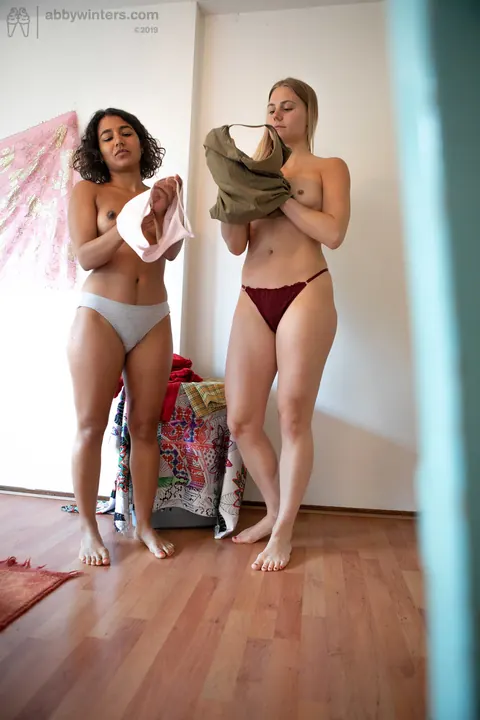 Rubi Valentine: Two Petite Hairy Latina Amateurs Undress Together – photo 9 of 21