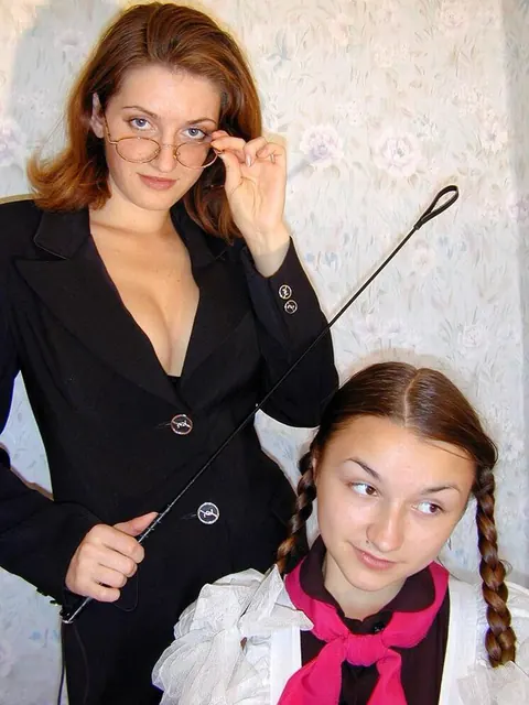Busty MILF in Uniform and Glasses Licks Hairy Pussy – photo 5 of 20