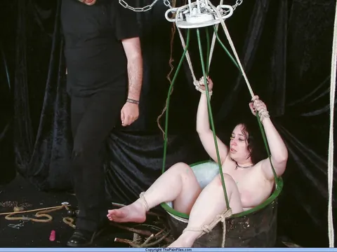 Chubby Brunette with Big Tits Gets Fucked While Bound in the Bathroom – photo 5 of 16