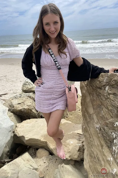 Macy Meadows: Hairy Blonde Babe Spreads in Her Skirt on the Beach – photo 10 of 20