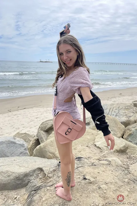 Macy Meadows: Hairy Blonde Babe Spreads in Her Skirt on the Beach – photo 19 of 20