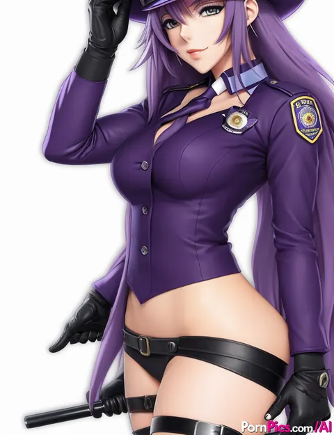 Busty Woman in a Police Uniform Spreads Her Legs – photo 2 of 11
