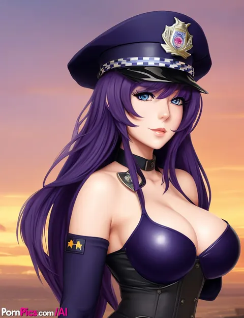 Busty Woman in a Police Uniform Spreads Her Legs – photo 10 of 11