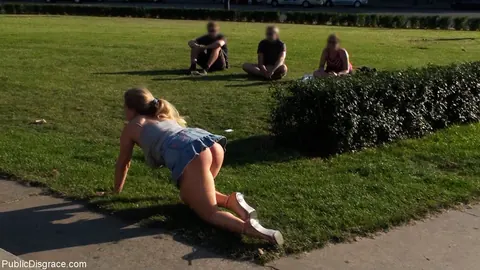 Blonde MILF in a Skirt and Socks Fucks and Gets Bound in Public – photo 19 of 20