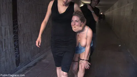 Blonde MILF in a Skirt and Socks Fucks and Gets Bound in Public – photo 13 of 20