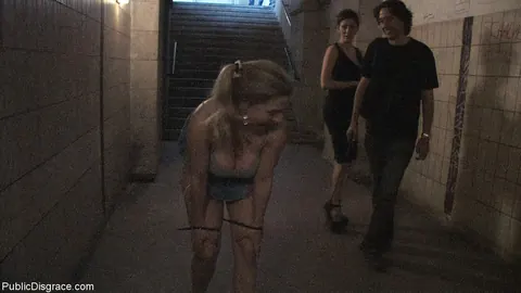 Blonde MILF in a Skirt and Socks Fucks and Gets Bound in Public – photo 7 of 20