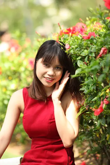 Petite Asian Woman Strips Out of Her Dress Outdoors