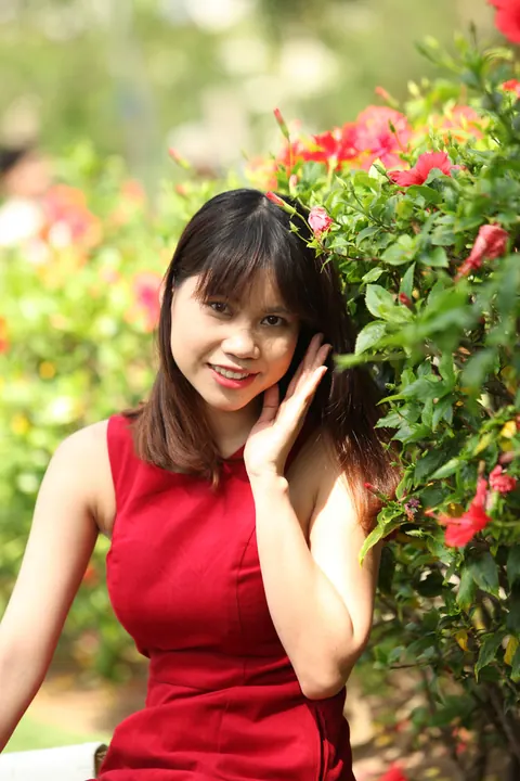 Petite Asian Woman Strips Out of Her Dress Outdoors – photo 1 of 21