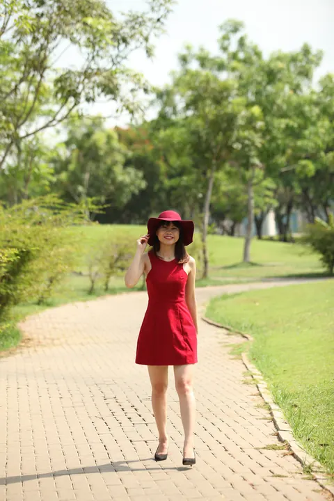 Petite Asian Woman Strips Out of Her Dress Outdoors – photo 7 of 21