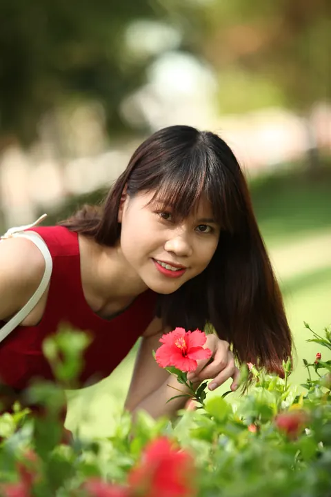 Petite Asian Woman Strips Out of Her Dress Outdoors – photo 2 of 21