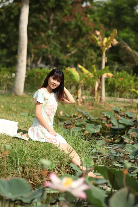 Petite Asian Woman Strips Out of Her Dress Outdoors – photo 16 of 21