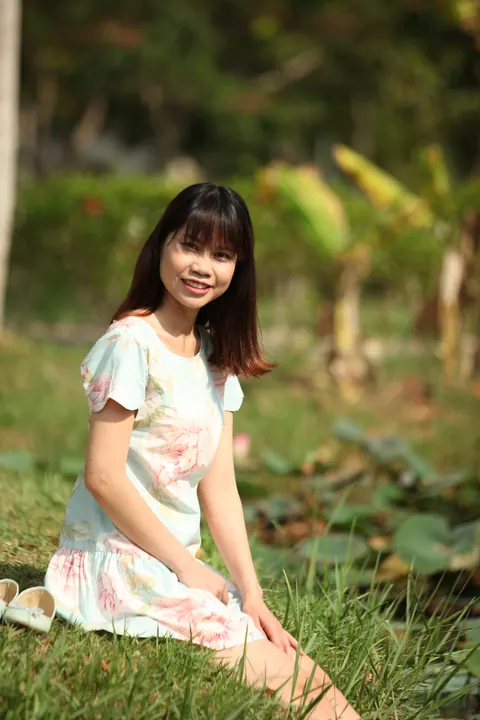 Petite Asian Woman Strips Out of Her Dress Outdoors – photo 15 of 21