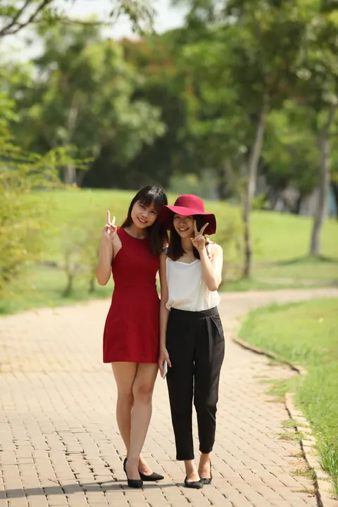 Petite Asian Woman Strips Out of Her Dress Outdoors – photo 9 of 21