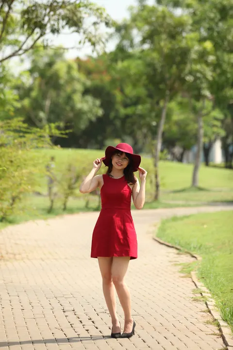Petite Asian Woman Strips Out of Her Dress Outdoors – photo 8 of 21