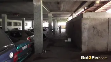 Antonia Sainz – Czech Brunette Lifts Her Skirt and Pees on the Car Seat in Parking Garage