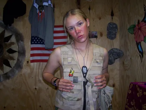Blonde in a Military Uniform Strips Nude – photo 11 of 15