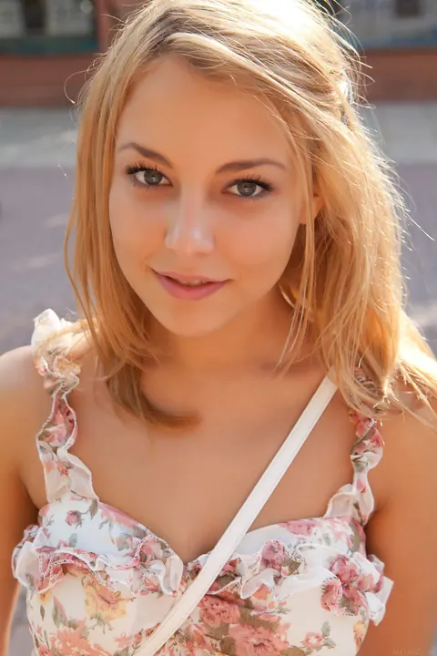 Nikia A: Petite Blonde Strips Nude and Spreads Outdoors – photo 20 of 20
