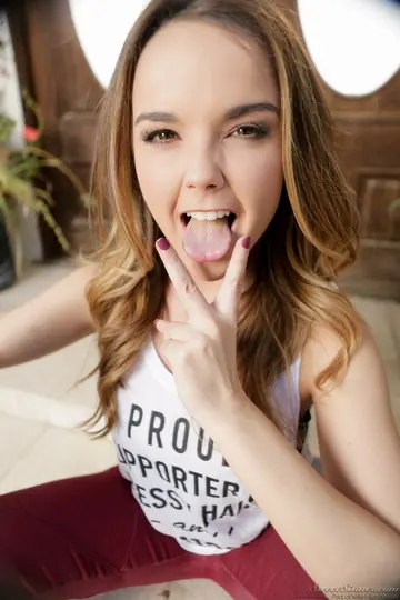 Dillion Harper – Busty Brunette Strips Out of Her Lingerie and Spreads Her Trimmed Pussy