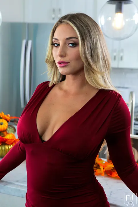 Kayley Gunner: Busty Blonde MILF in Lingerie Rides Cock in the Kitchen – photo 16 of 20