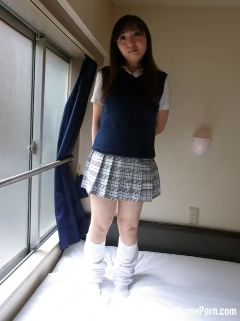 Haruka Ohsawa: Petite Asian Brunette Spreads Her Legs in Panties and Socks – photo 10 of 21