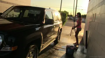 Tattooed Brunette Fucks in a Bikini Outdoors