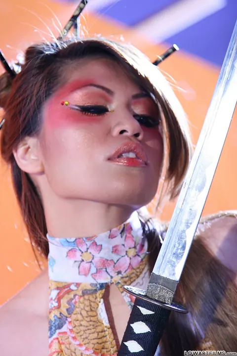 Charmane Star: Asian Brunette Flaunts Her Big Tits in a Costume Skirt – photo 15 of 15