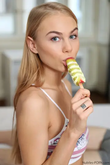 Blonde European Gives a Blowjob and Rides Cowgirl Until Handjob Cumshot
