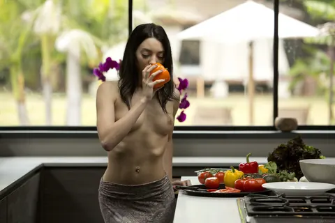 Araya Acosta: Brunette with Small Natural Tits Undresses and Poses Nude on Her Back – photo 2 of 21