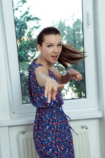 Iva Rogned – Petite Ukrainian Brunette Strips Naked in the Kitchen